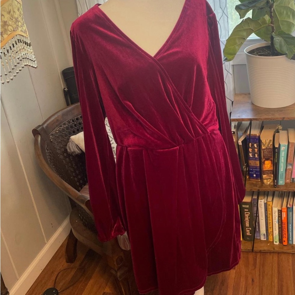 Nine West Pink Velvet Midi Dress